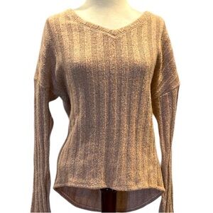 Kut from the Kloth Knitted Sweater Scoop V-neck Pink Medium